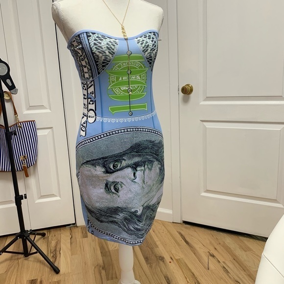 Sexy V Neck Off Shoulder Strapless Bodycon Dress - Picture 3 of 7